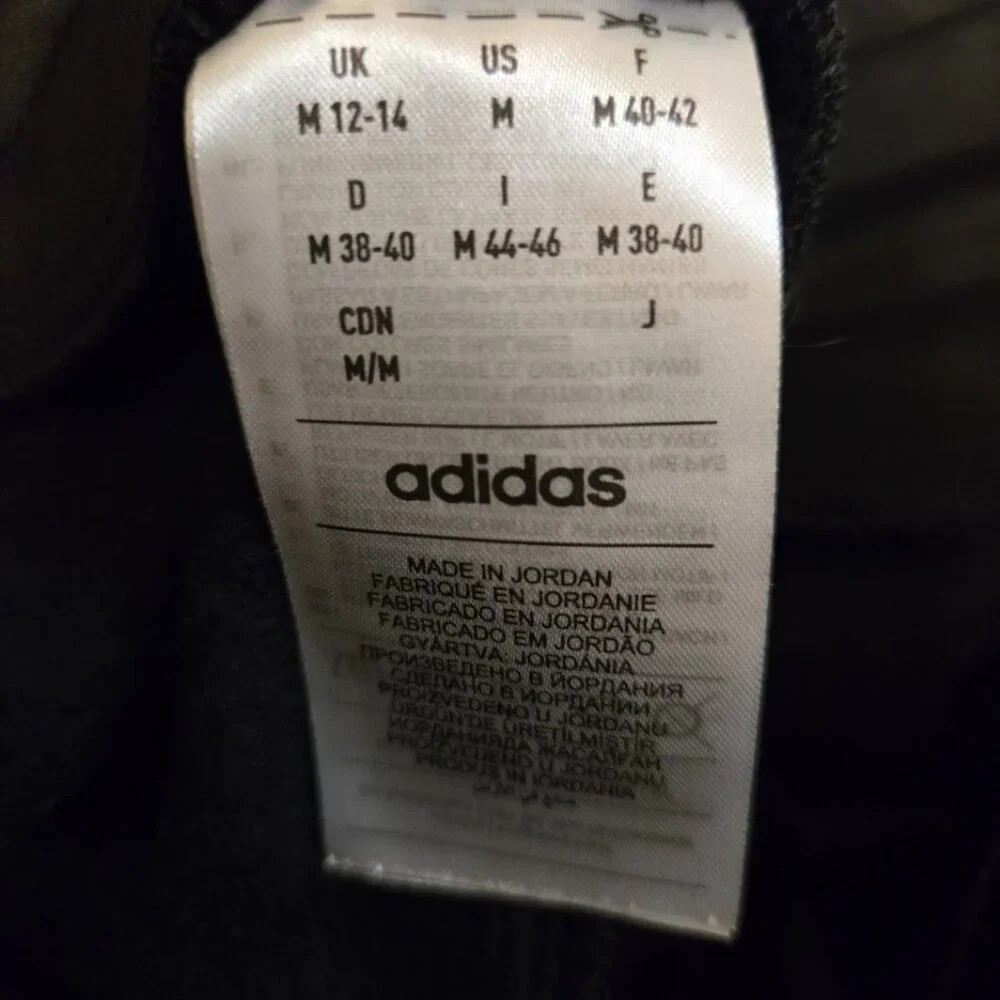 Adidas Mens Black Tapered Performance Track Pants Joggers Size Medium
